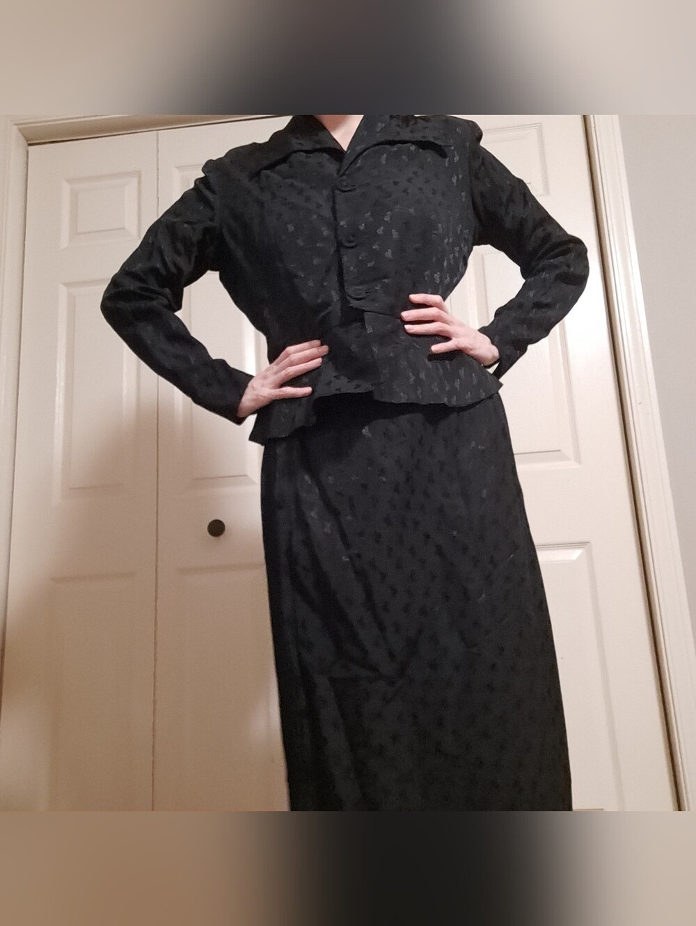 Vintage Black Skirt Suit Set